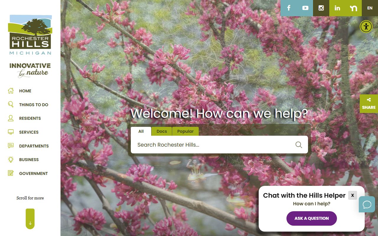 City of Rochester Hills website for felony records and criminal case resources