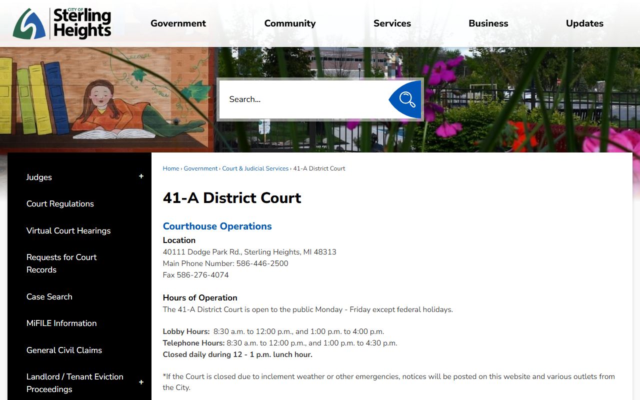 41A District Court Sterling Heights felony records