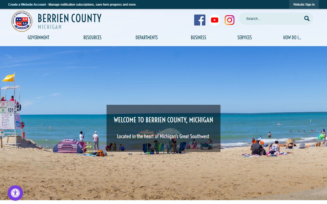 Berrien County homepage for felony records access in St. Joseph