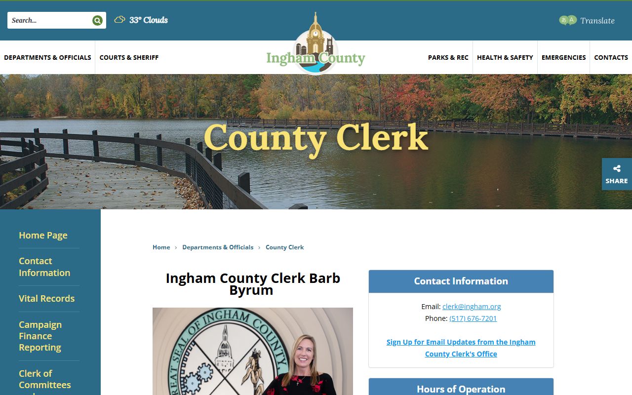 Ingham County Clerk website for felony record requests