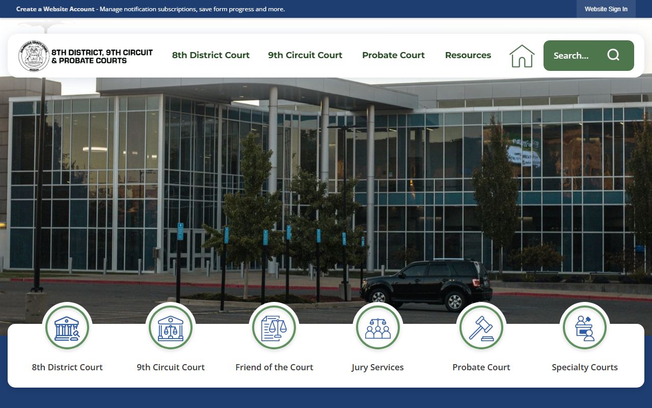 Kalamazoo County Courts website for searching Kalamazoo felony records